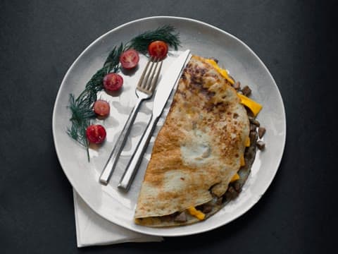 Omelete de tomate e queijo